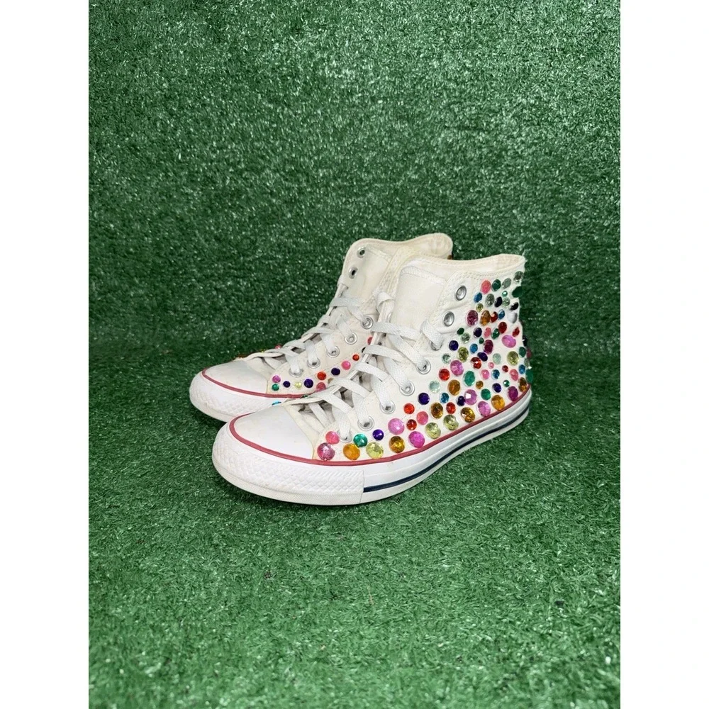 Custom Blinged Converse Chuck Taylor Womens Size 9 Sparkly Gem Shoes‎ Sneakers - Picture 6 of 11